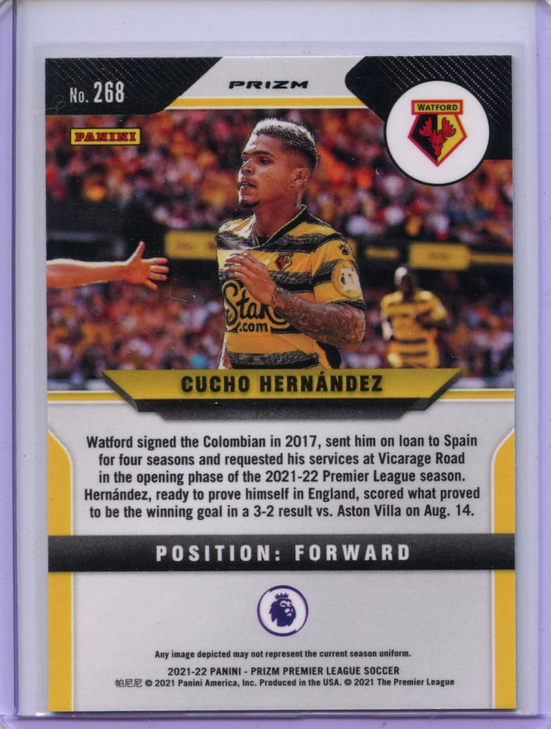 2021-22 Panini Prizm Premier League Cucho Hernandez Green Mojo Prizm