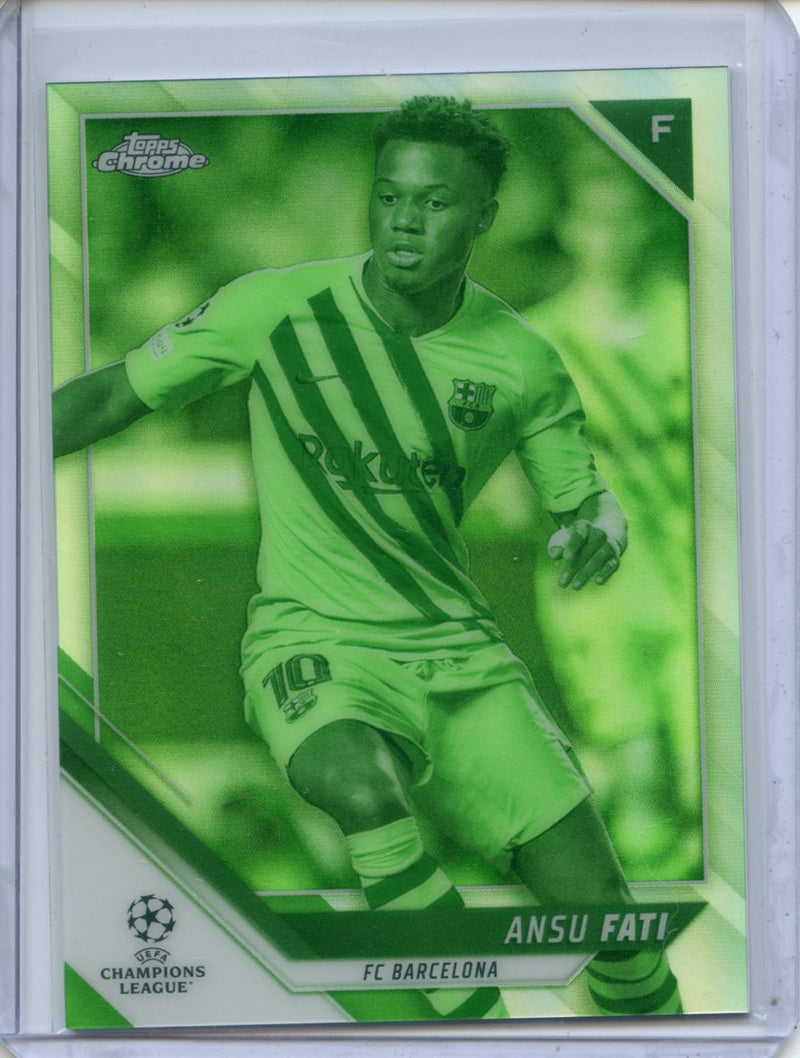 2021-22 Topps Chrome UEFA CL Ansu Fati Night Vision Refractor 70/225