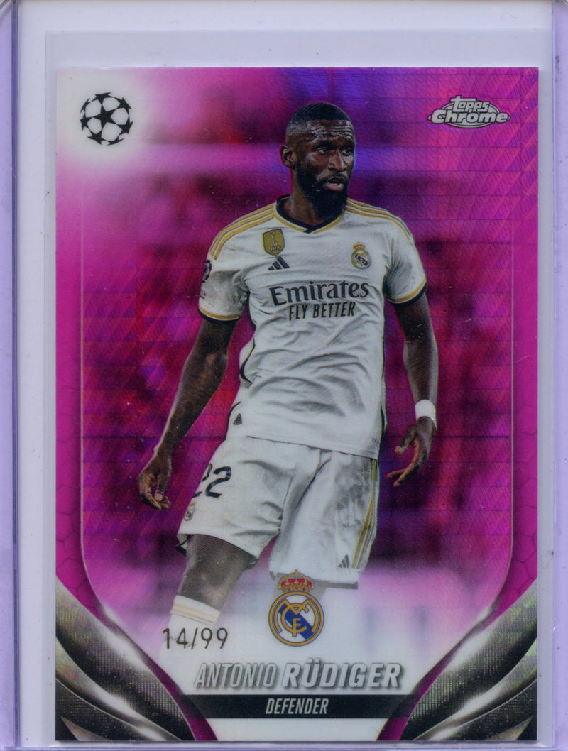 2023-24 Topps Chrome UEFA Antonio Rudiger Magenta Prism 14/99