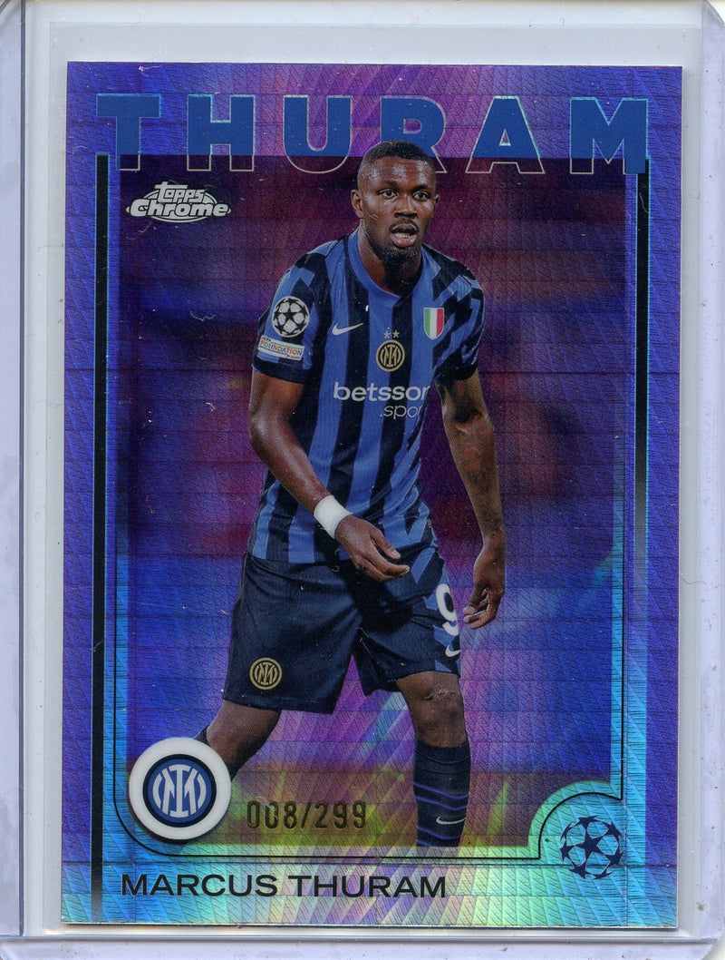 2024-25 Topps Chrome UEFA Club Comps Marcus Thuram Violet Prism 8/299