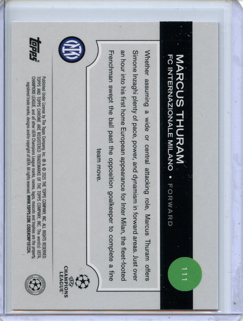 2024-25 Topps Chrome UEFA Club Comps Marcus Thuram Violet Prism 8/299