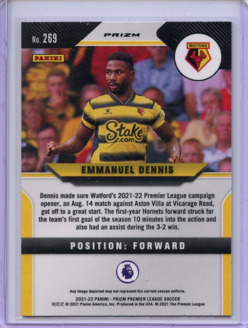 2021-22 Panini Prizm Premier League Emmanuel Dennis Green Mojo Prizm
