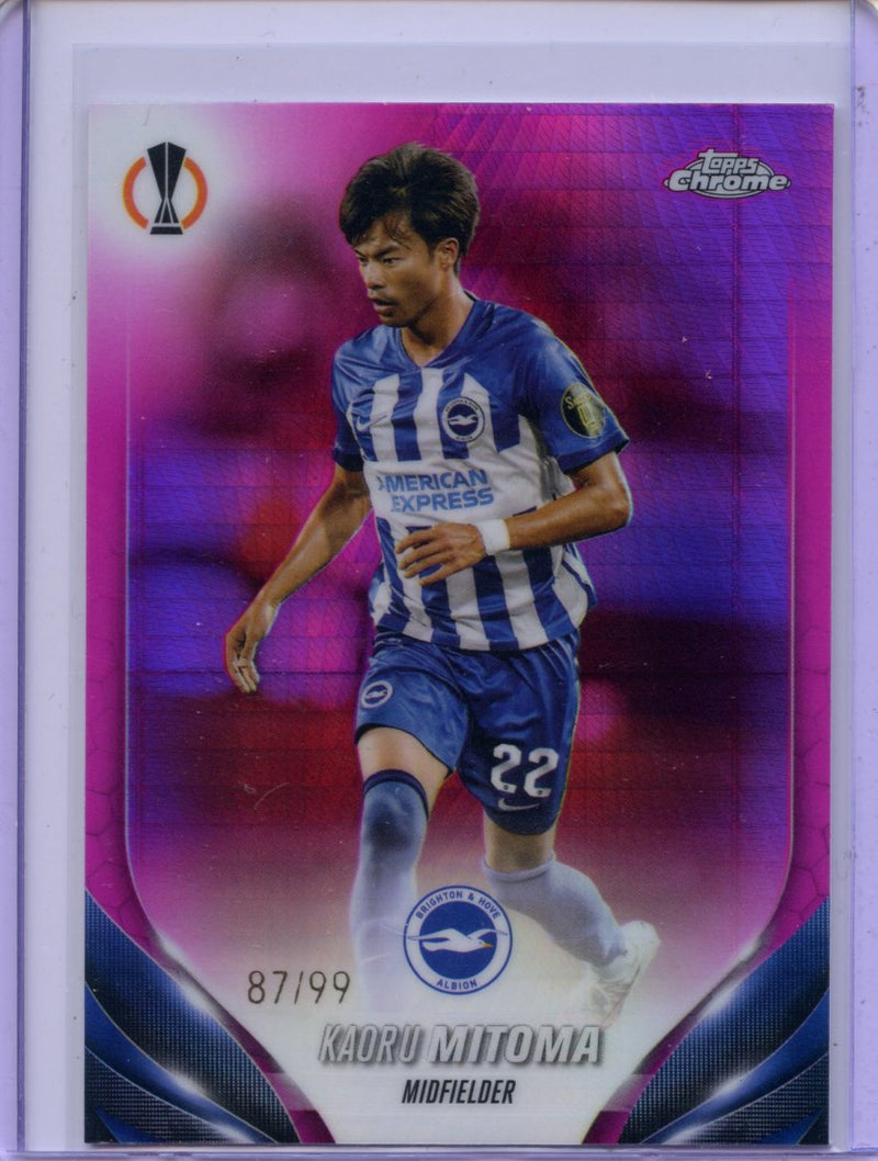 2023-24 Topps Chrome UEFA Kaoru Mitoma Magenta Prism 87/99
