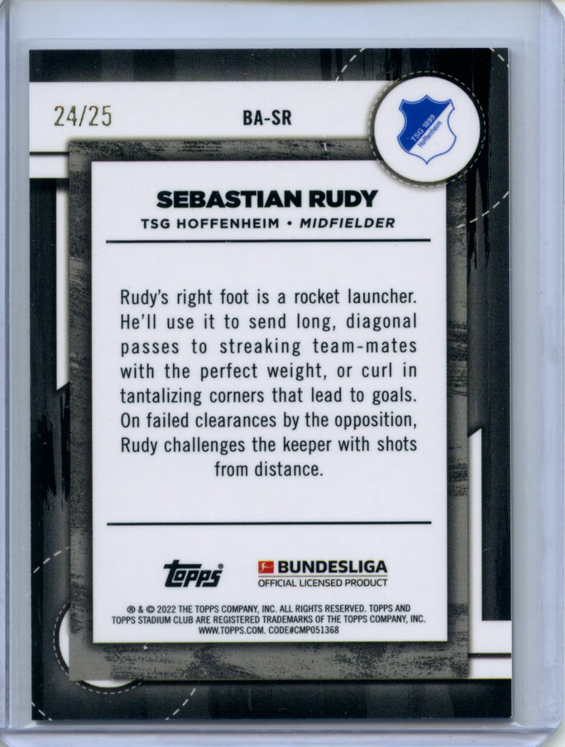 2021-22 Topps Bundesliga Stadium Club Chrome Sebastian Rudy Ball Artists Orange Refractor 24/25