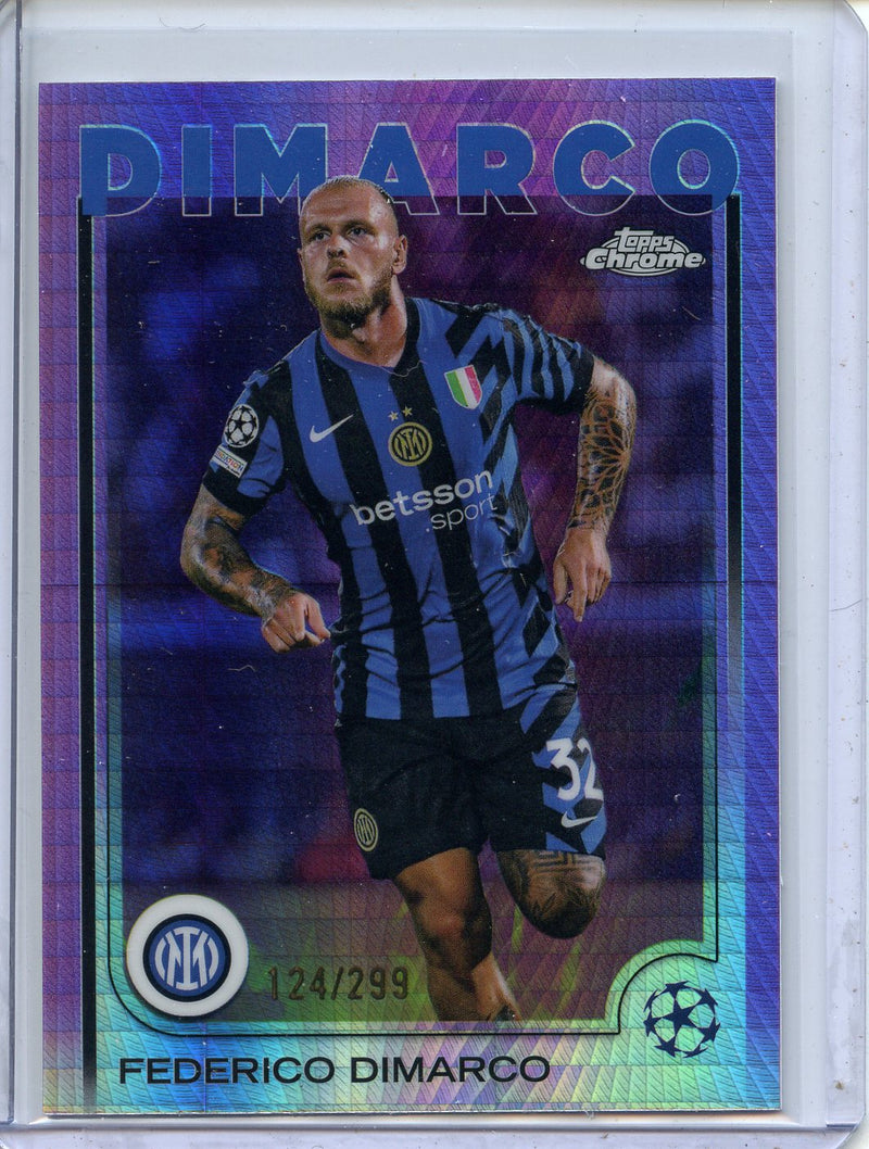 2024-25 Topps Chrome UEFA Club Comps Federico Dimarco Violet Prism 124/299
