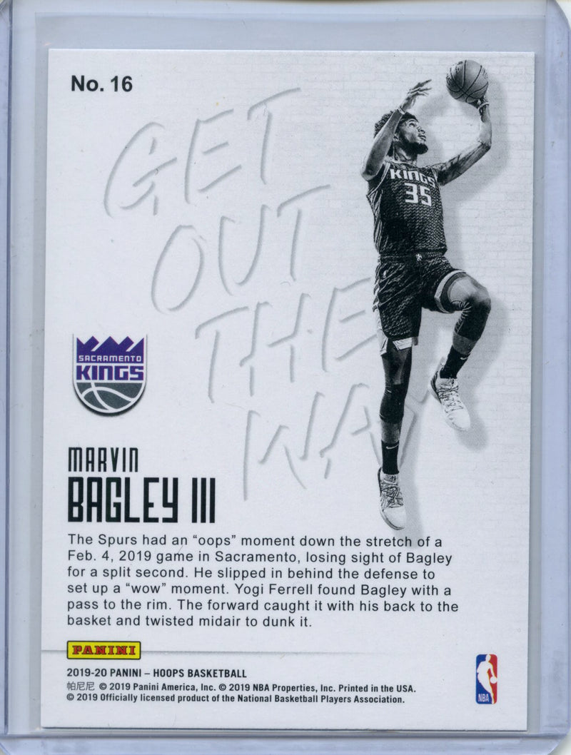 2019-20 NBA Hoops Marvin Bagley III Get Out Of The Way