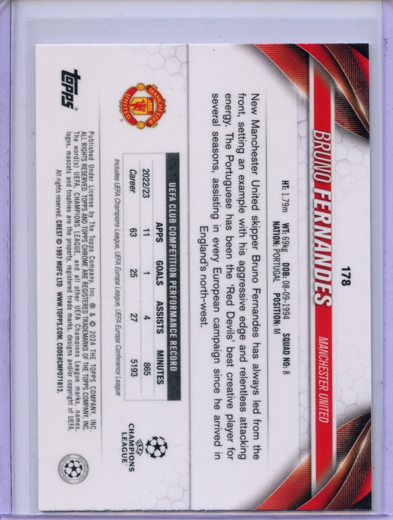 2023-24 Topps Chrome UEFA Bruno Fernandes Magenta Prism 12/99