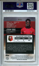 2020-21 Topps UEFA Stadium Club Chrome Jeremy Doku Orange Refractor 20/25 PSA 9