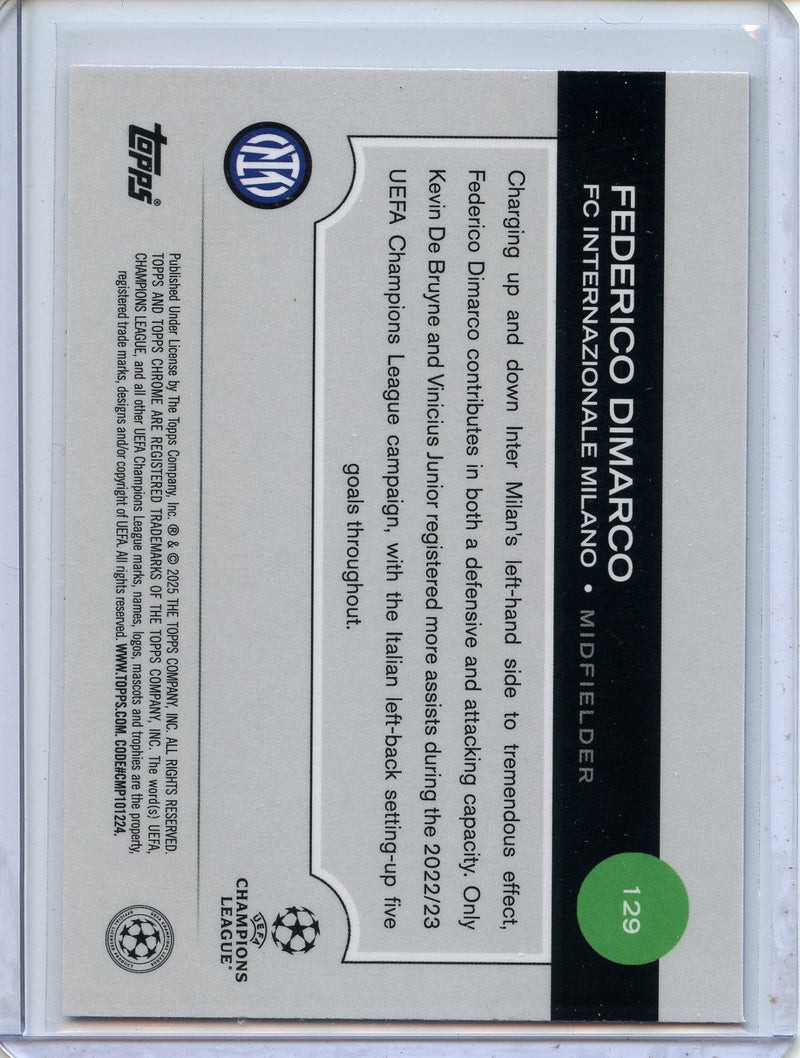 2024-25 Topps Chrome UEFA Club Comps Federico Dimarco Violet Prism 124/299