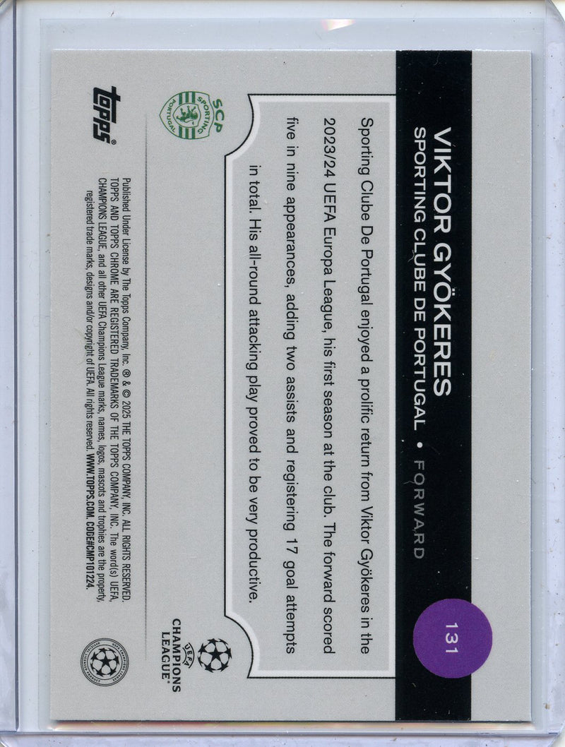 2024-25 Topps Chrome UEFA Club Comps Viktor Gyokeres Violet Prism 101/299