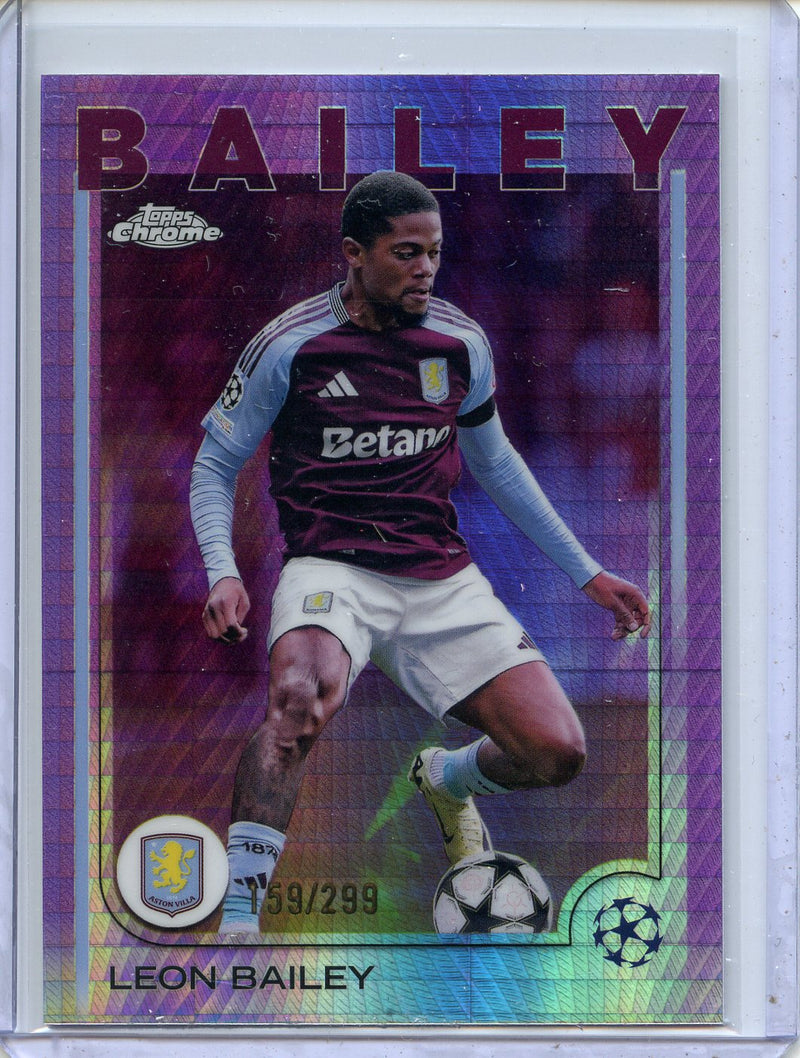 2024-25 Topps Chrome UEFA Club Comps Leon Bailey Violet Prism 159/299