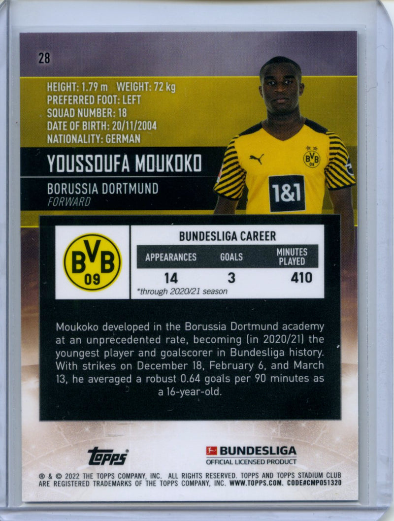 2021-22 Topps Bundesliga Stadium Club Chrome Youssoufa Moukoko