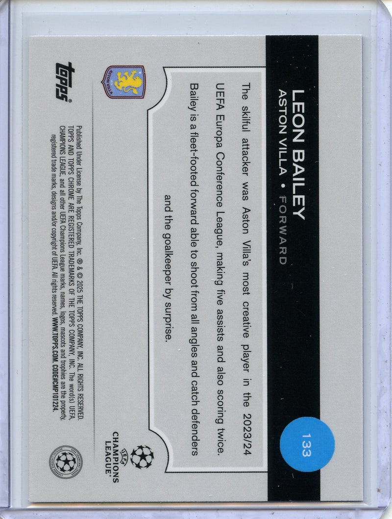 2024-25 Topps Chrome UEFA Club Comps Leon Bailey Violet Prism 159/299