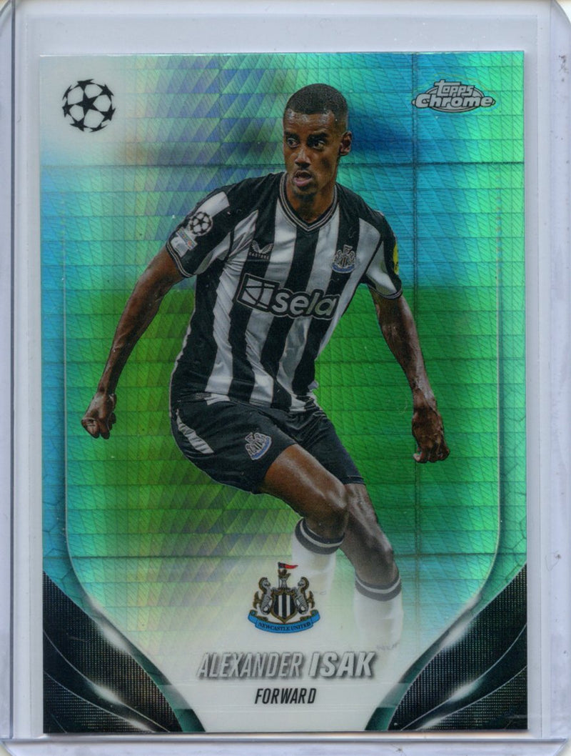 2023-24 Topps Chrome UEFA Alexander Isak Aqua Prism Refractor