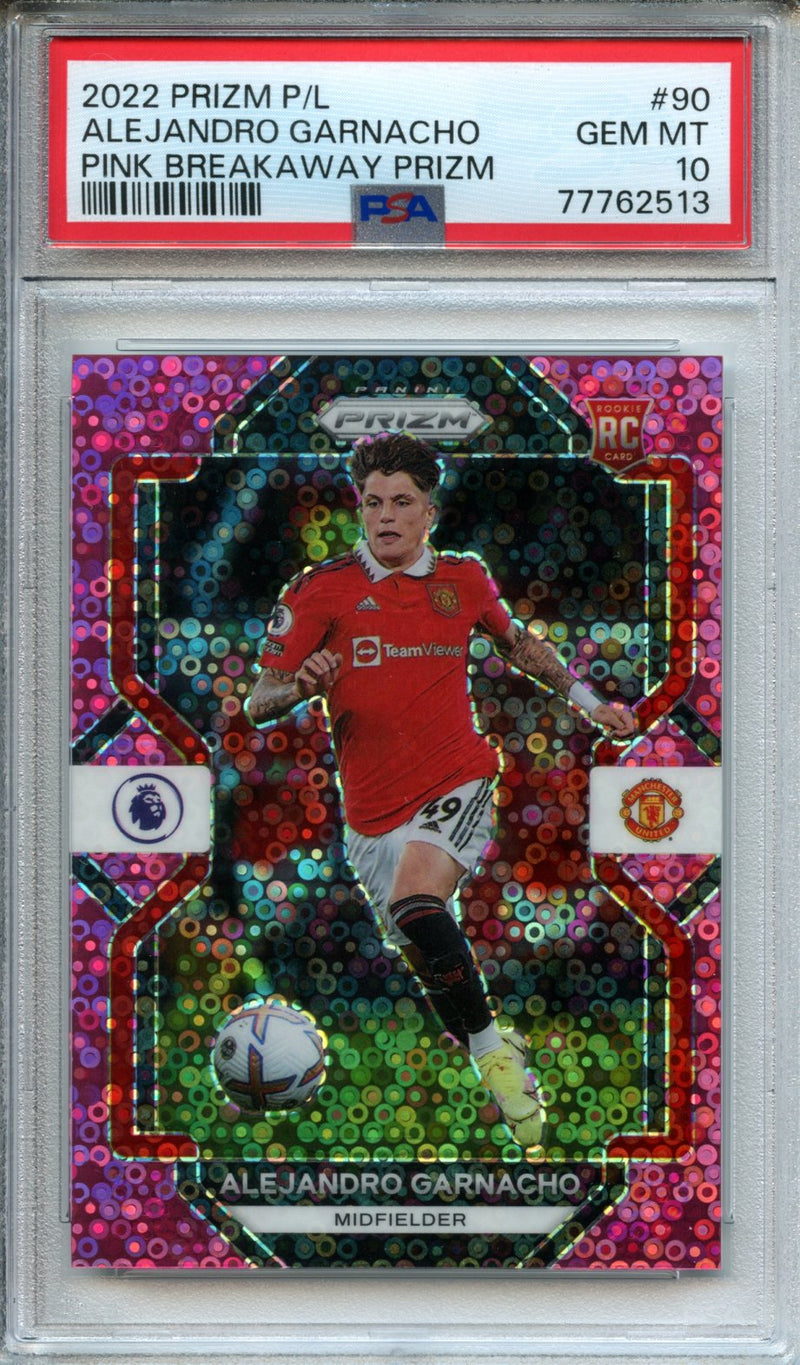 2022-23 Panini Prizm Premier League Alejandro Garnacho Pink Breakaway Prizm 18/99