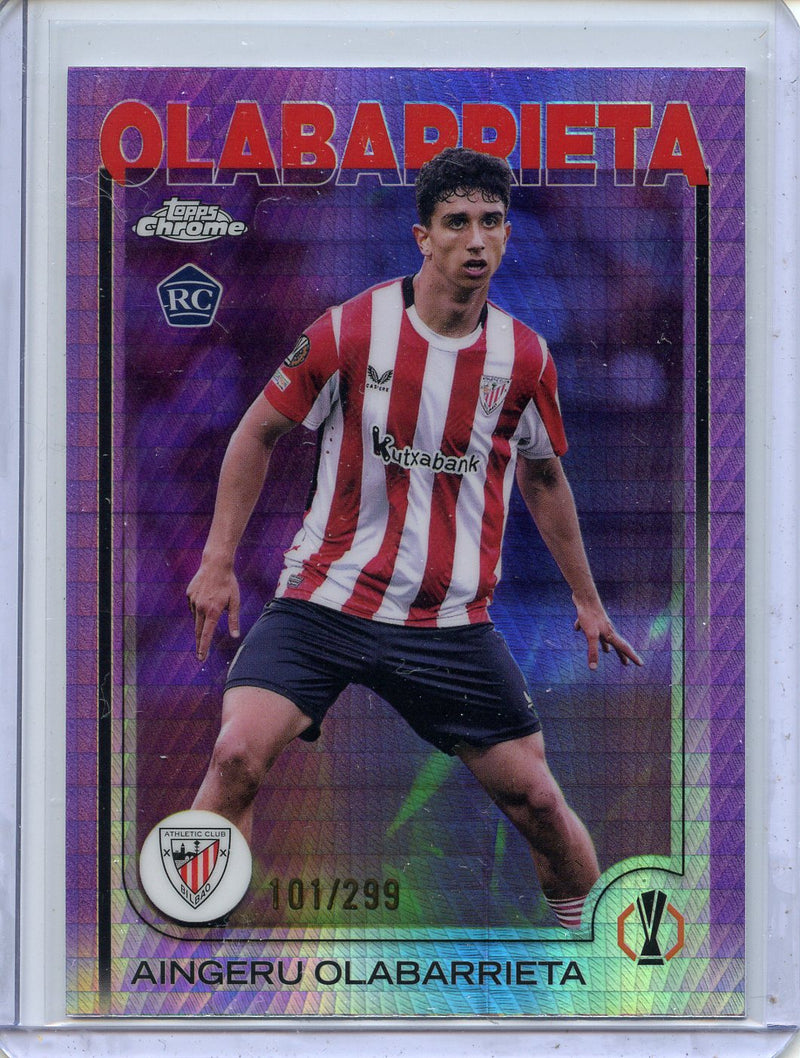 2024-25 Topps Chrome UEFA Club Comps Aingeru Olabarrieta Violet Prism 101/299