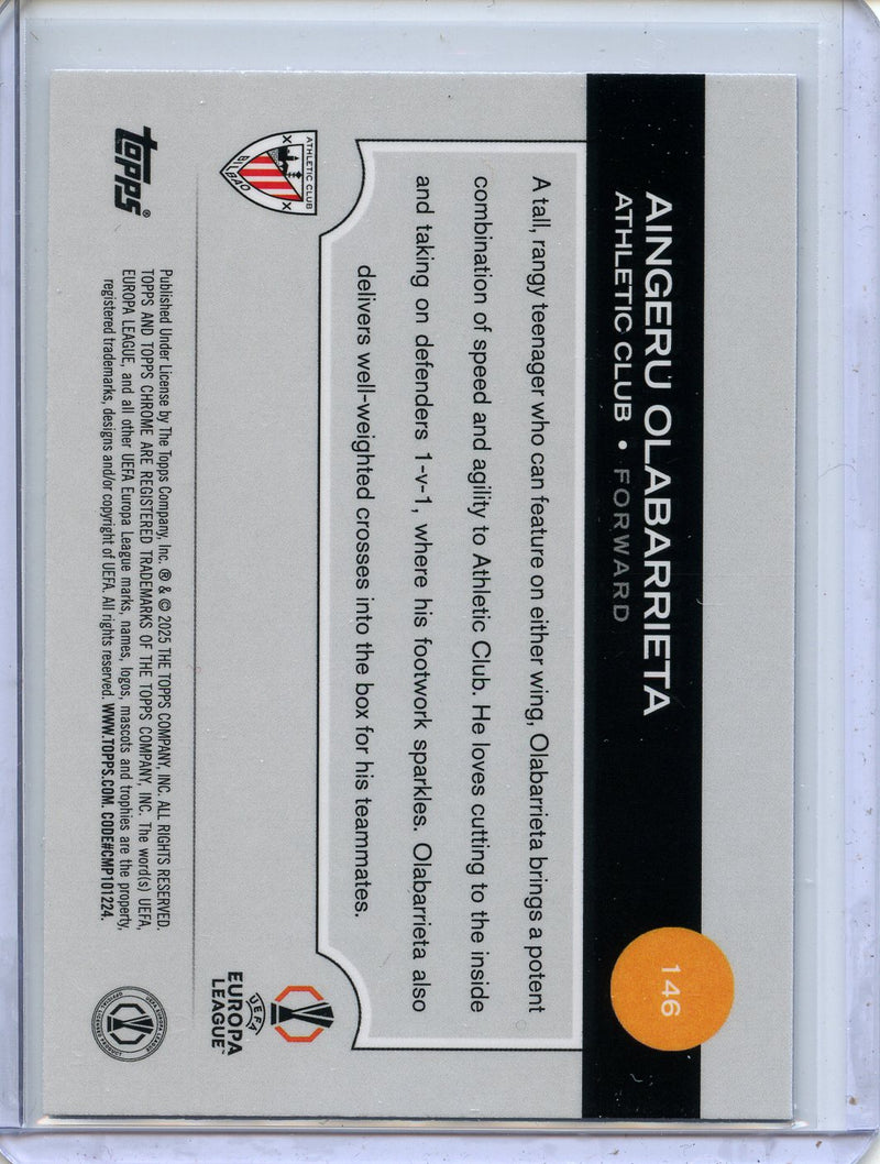 2024-25 Topps Chrome UEFA Club Comps Aingeru Olabarrieta Violet Prism 101/299