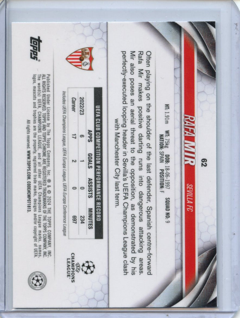 2023-24 Topps Chrome UEFA Rafa Mir Aqua Prism Refractor