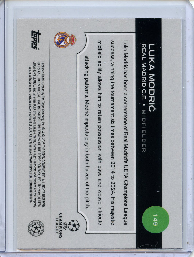 2024-25 Topps Chrome UEFA Club Comps Luka Modric Violet Prism 280/299