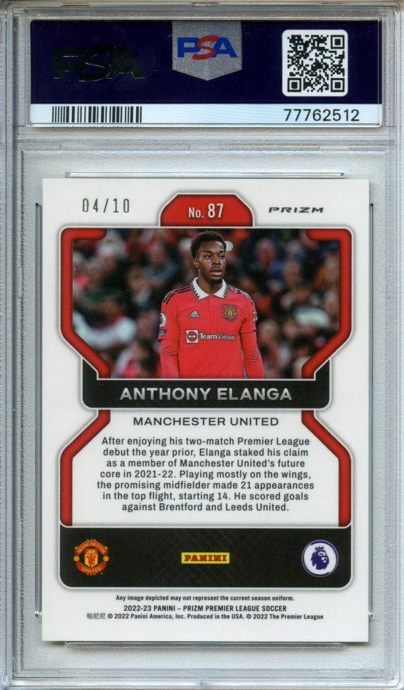 2022-23 Panini Prizm Premier League Anthony Elanga Gold Breakaway Prizm 4/10