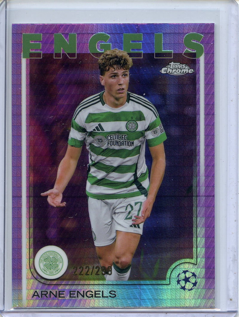 2024-25 Topps Chrome UEFA Club Comps Arne Engels Violet Prism 222/299