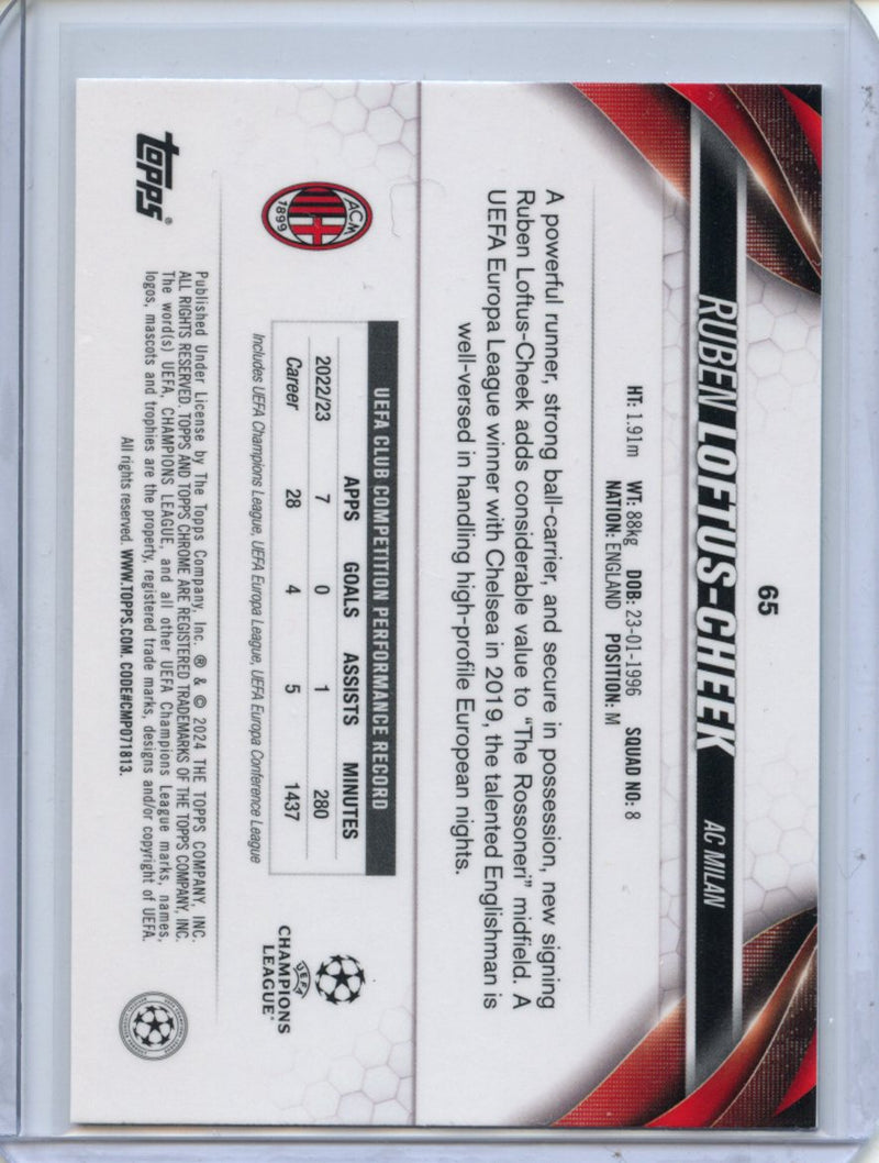 2023-24 Topps Chrome UEFA Ruben Loftus-Cheek Aqua Prism Refractor