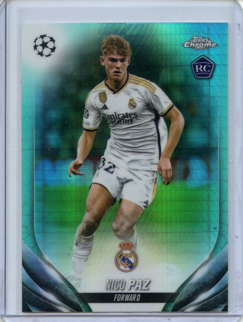 2023-24 Topps Chrome UEFA Nico Paz Aqua Prism Refractor