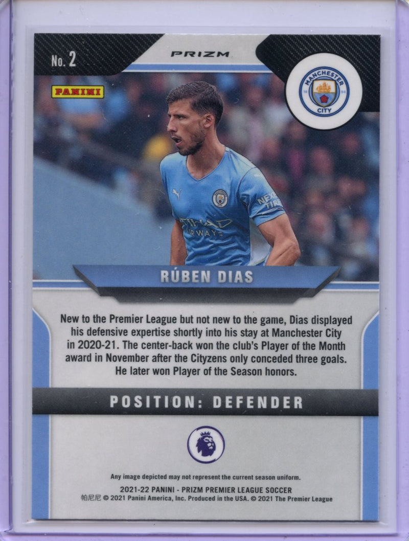 2021-22 Panini Prizm Premier League Ruben Dias Silver Prizm