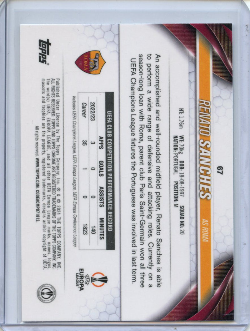 2023-24 Topps Chrome UEFA Renato Sanches Aqua Prism Refractor