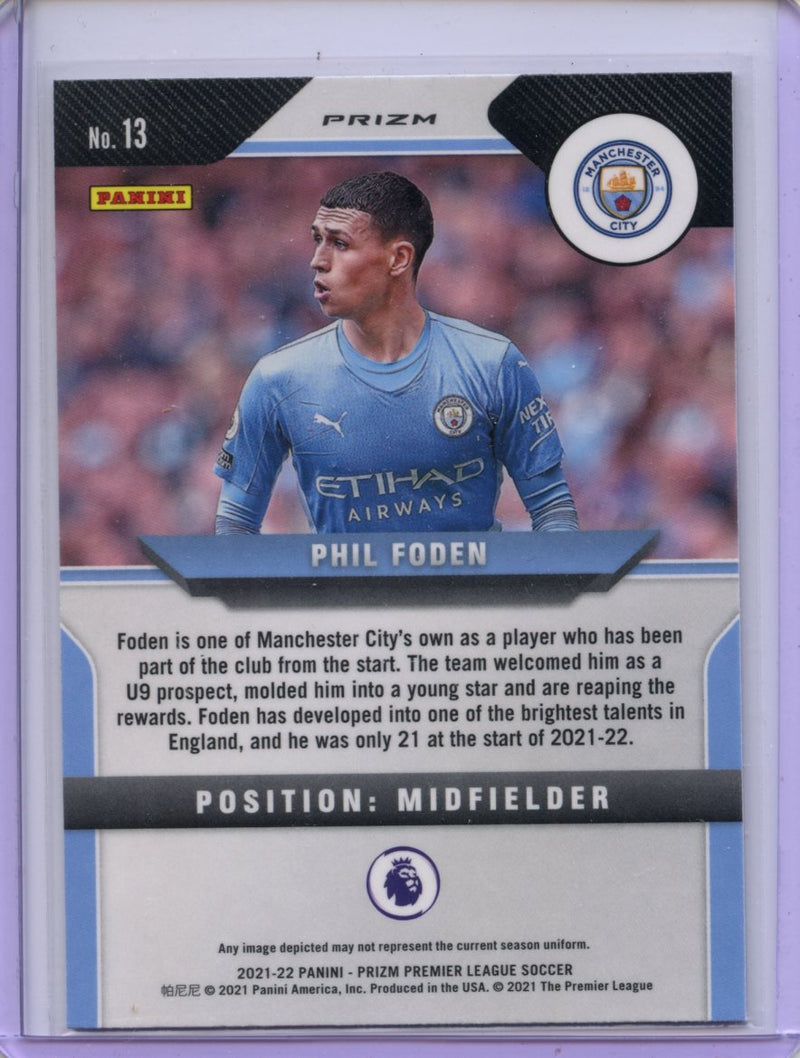 2021-22 Panini Prizm Premier League Phil Foden Silver Prizm