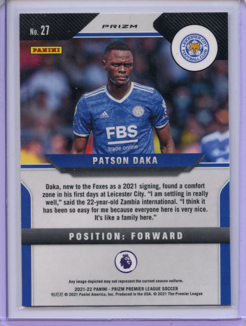 2021-22 Panini Prizm Premier League Patson Daka Silver Prizm