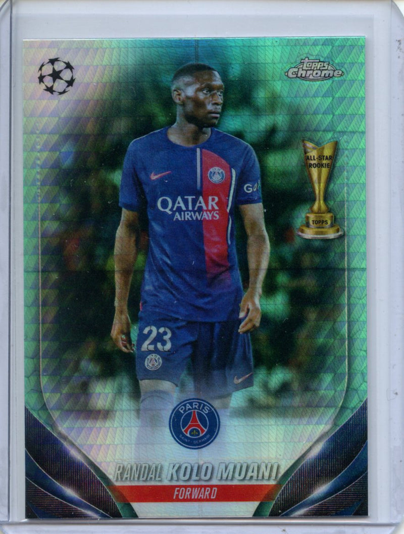 2023-24 Topps Chrome UEFA Randal Kolo Muani Aqua Prism Refractor