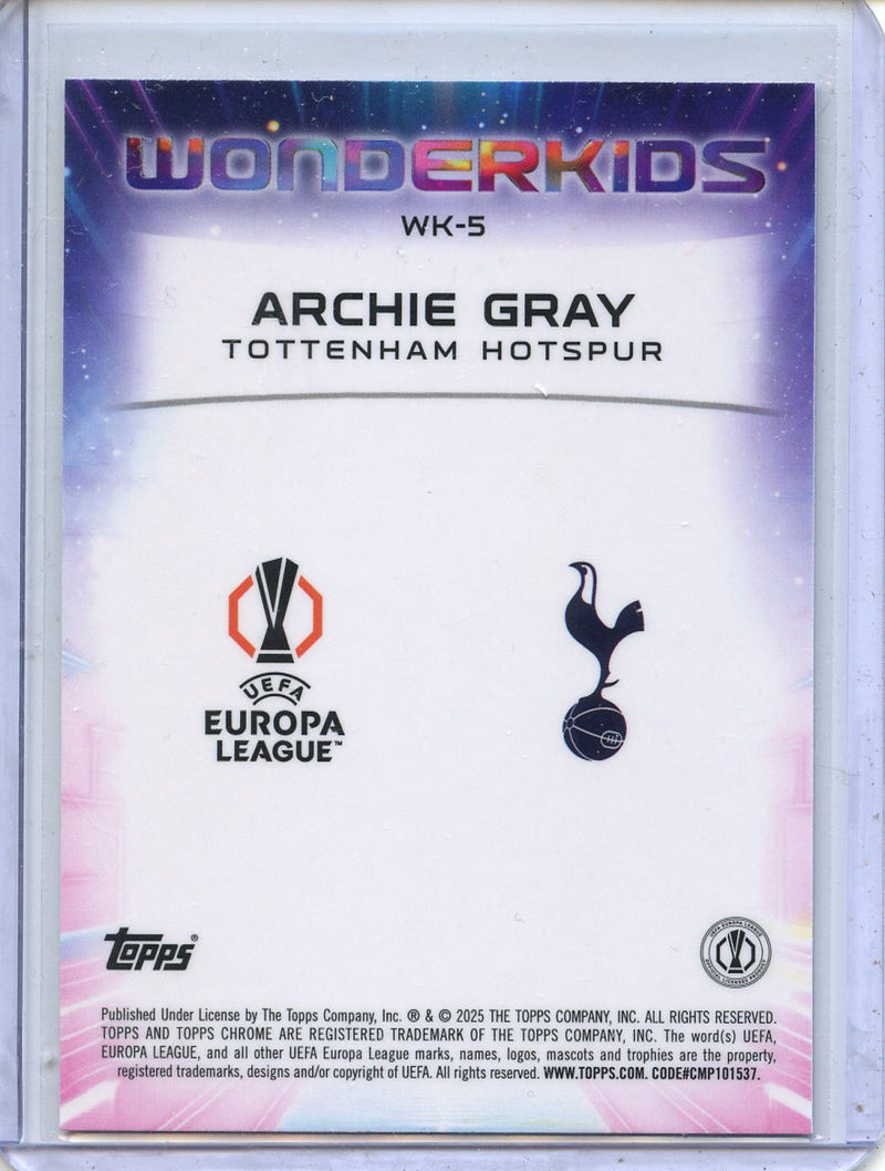 2024-25 Topps Chrome UEFA Club Comps Archie Gray Wonderkids WK-5
