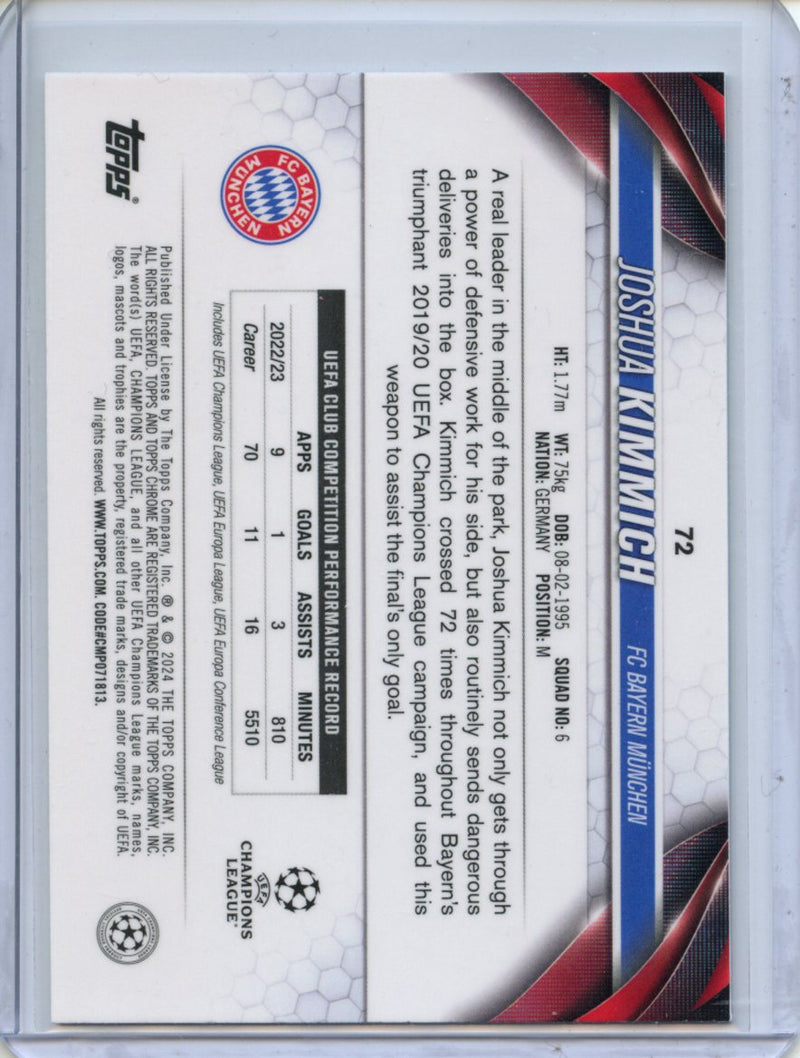2023-24 Topps Chrome UEFA Joshua Kimmich Aqua Prism Refractor