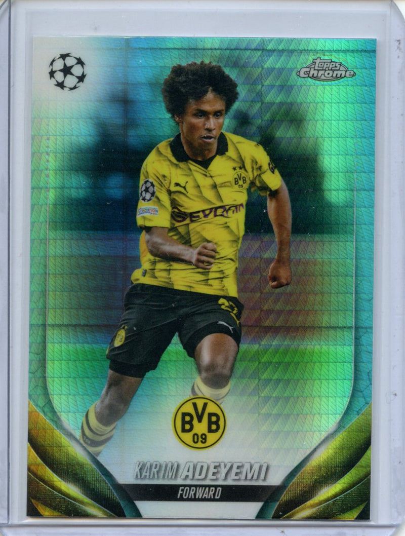 2023-24 Topps Chrome UEFA Karim Adeyemi Aqua Prism Refractor