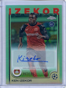 2024-25 Topps Chrome UEFA Club Comps Ken Izekor Aqua Autograph 57/199