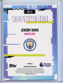 2026-27 Topps Flagship EPL Jeremy Doku Mayhem Purple Sparkle 186/199