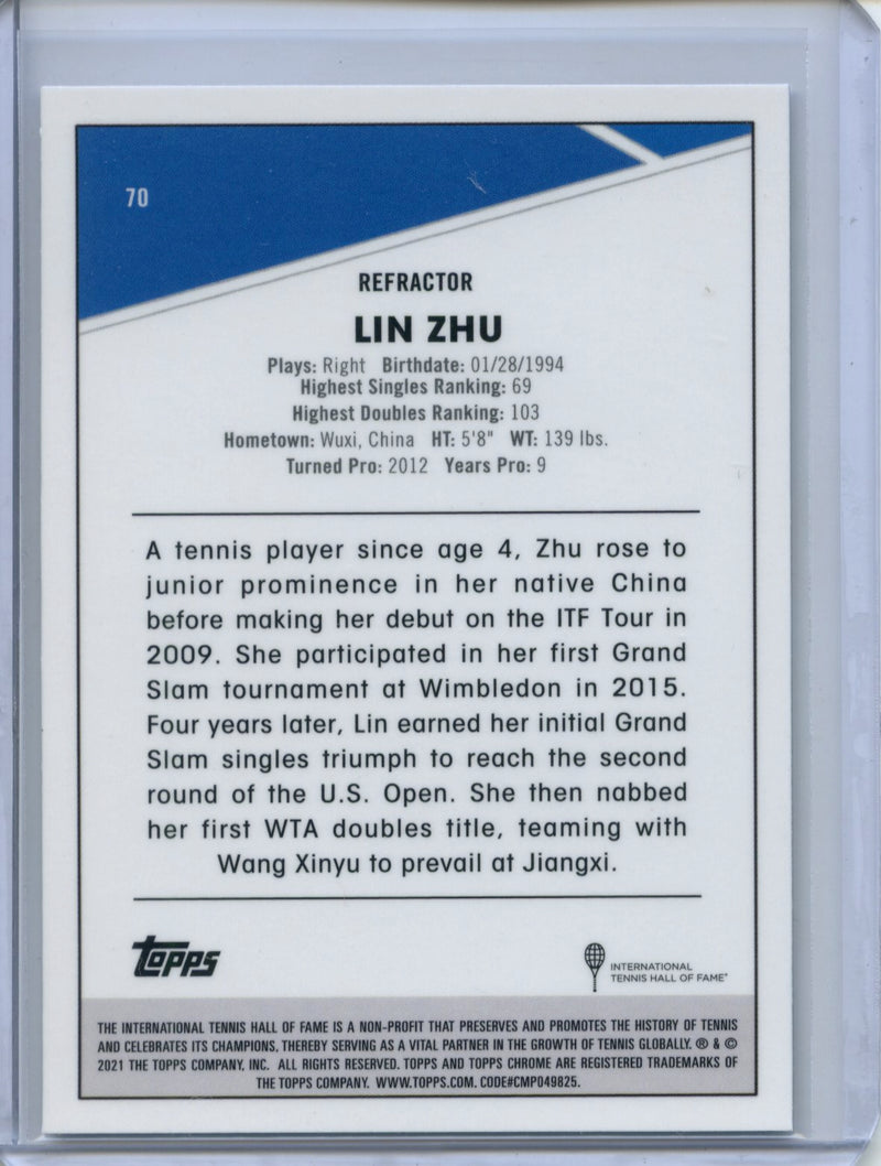 2021 Topps Chrome Tennis Lin Zhu Refractor