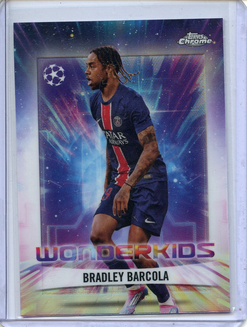 2024-25 Topps Chrome UEFA Club Comps Bradley Barcola Wonderkids WK-9