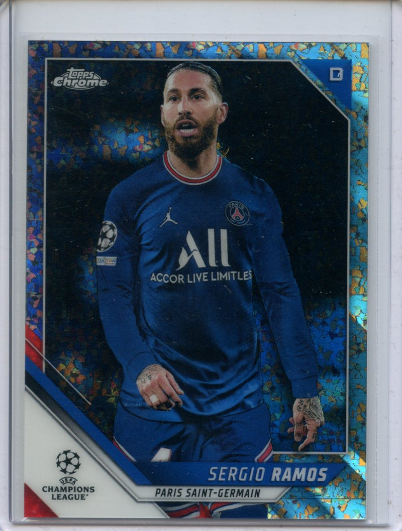 2021-22 Topps Chrome UEFA CL Sergio Ramos Silver Mini-Diamonds 47/275