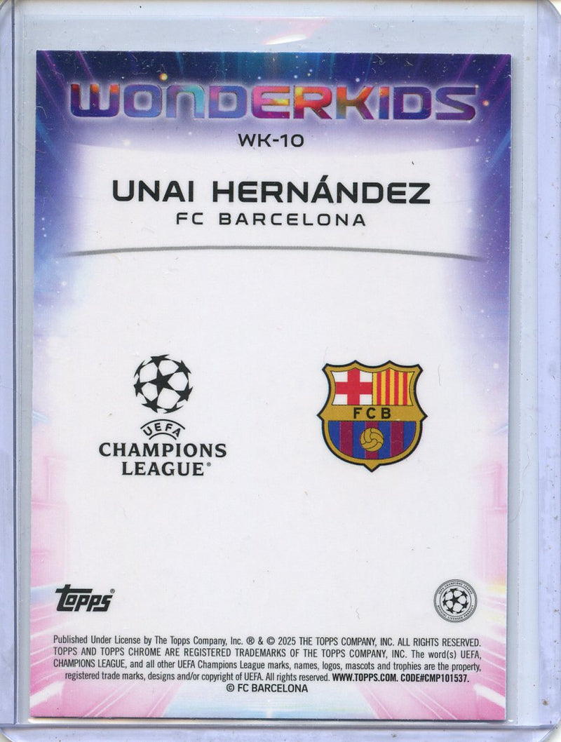 2024-25 Topps Chrome UEFA Club Comps Unai Hernández Wonderkids WK-10