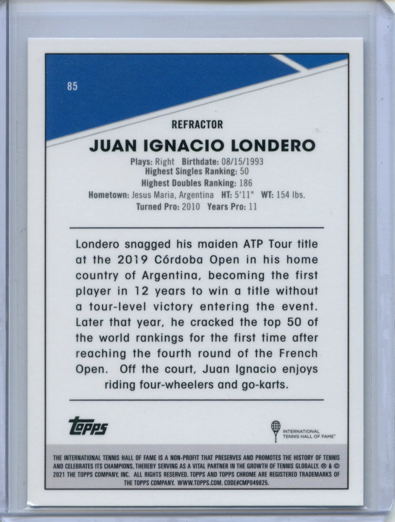 2021 Topps Chrome Tennis Juan Ignacio Londero Refractor