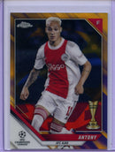 2021-22 Topps Chrome UEFA CL Antony Purple & Gold Starball