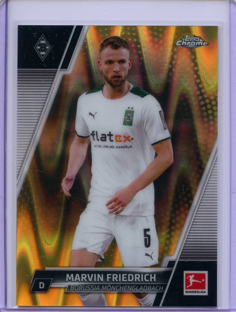2021-22 Topps Chrome Bundesliga Soccer Marvin Friedrich Gold RayWave