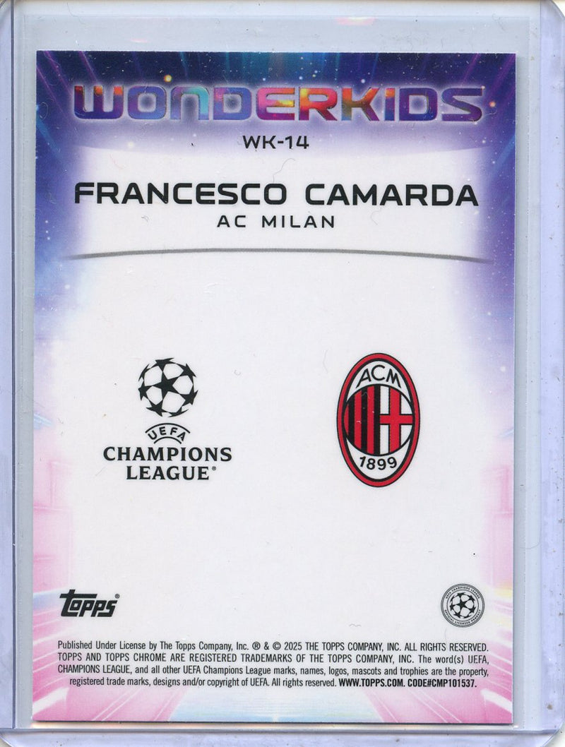 2024-25 Topps Chrome UEFA Club Comps Francesco Camarda Wonderkids WK-14