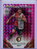 2023-24 Topps Chrome UEFA Santiago Gimenez Pink Geometric Refractor 91/250