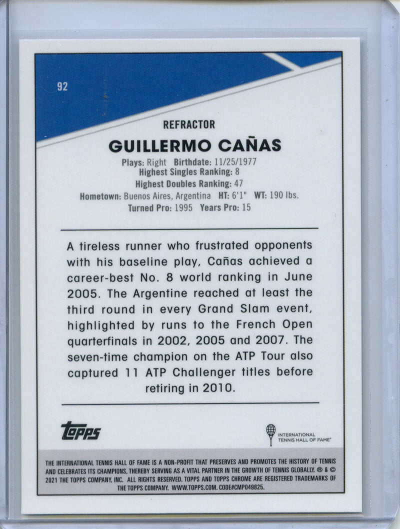 2021 Topps Chrome Tennis Guillermo Canas Refractor