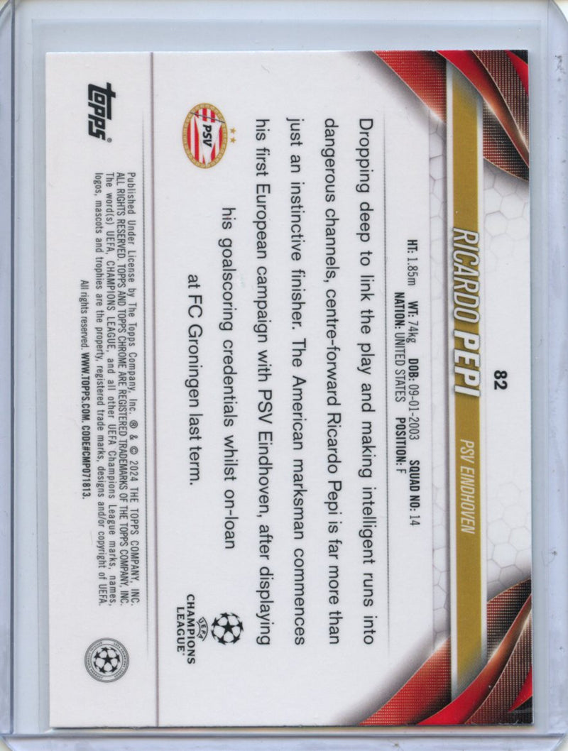 2023-24 Topps Chrome UEFA Ricardo Pepi Aqua Prism Refractor
