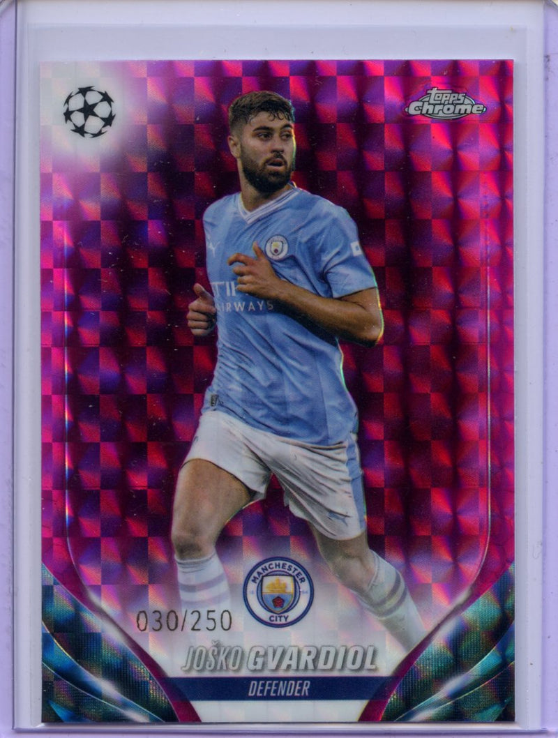 2023-24 Topps Chrome UEFA Josko Gvardiol Pink Geometric Refractor 30/250