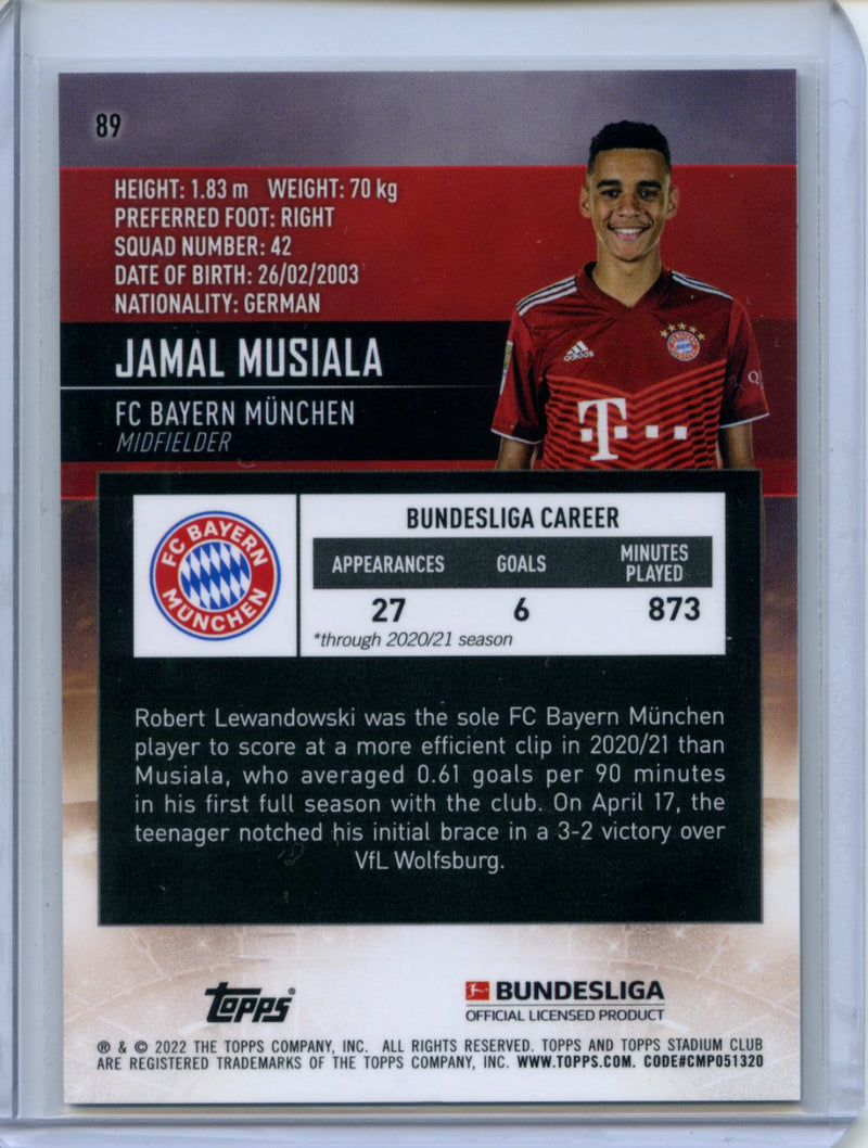 2021-22 Topps Bundesliga Stadium Club Chrome Jamal Musiala